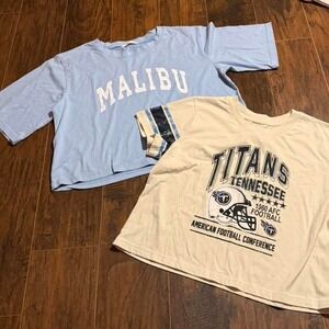 Feminine Sportswear Crop Tops Women's Size Large Bundle 2 Pieces